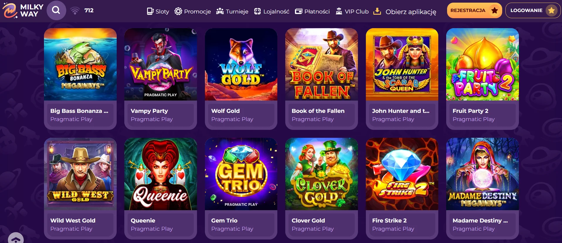 MilkyWay Casino Screenshot